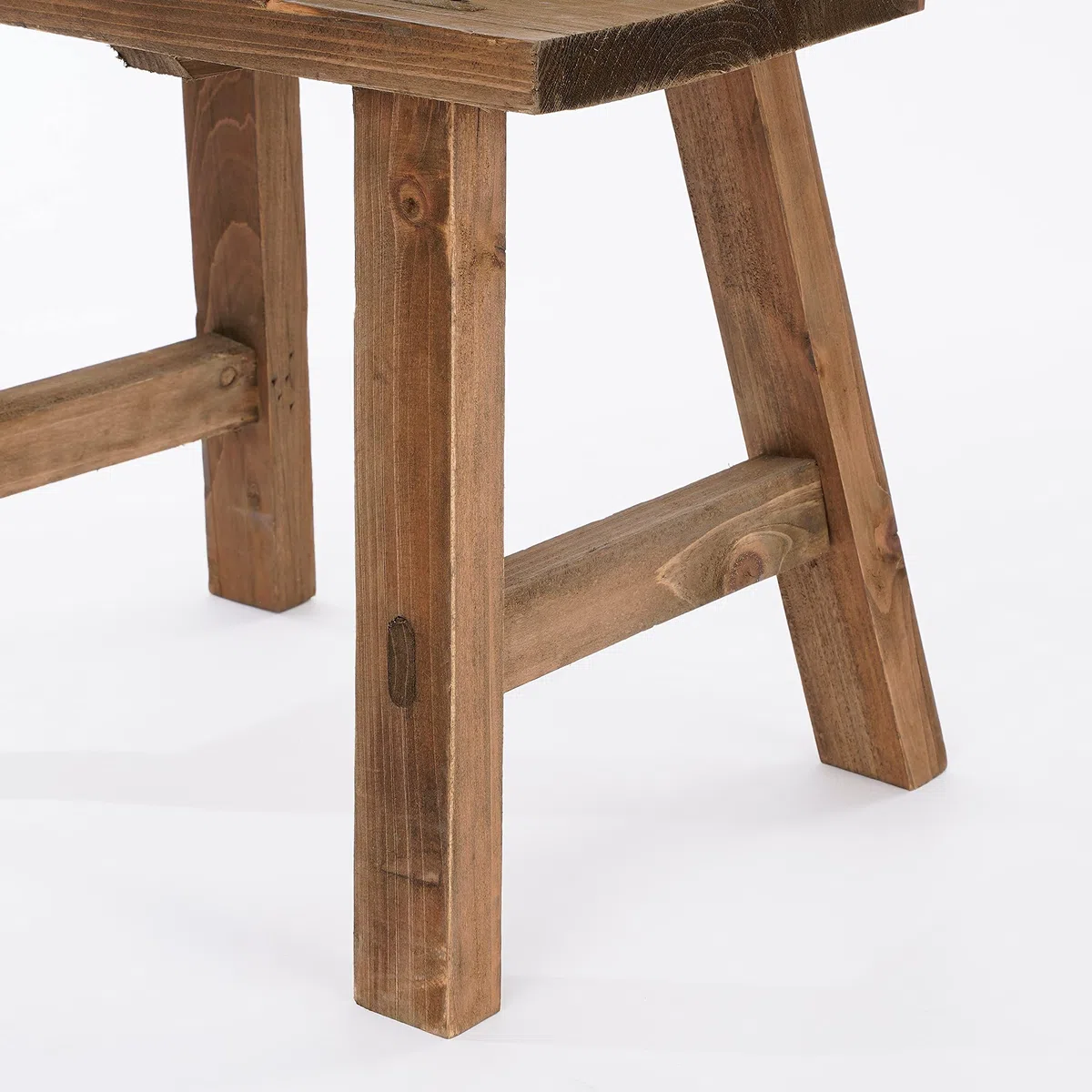 MICA Decorations Bold Petit Tabouret en Bois - L38 x l28,5 x H34 cm - Bois recyclé - Marron