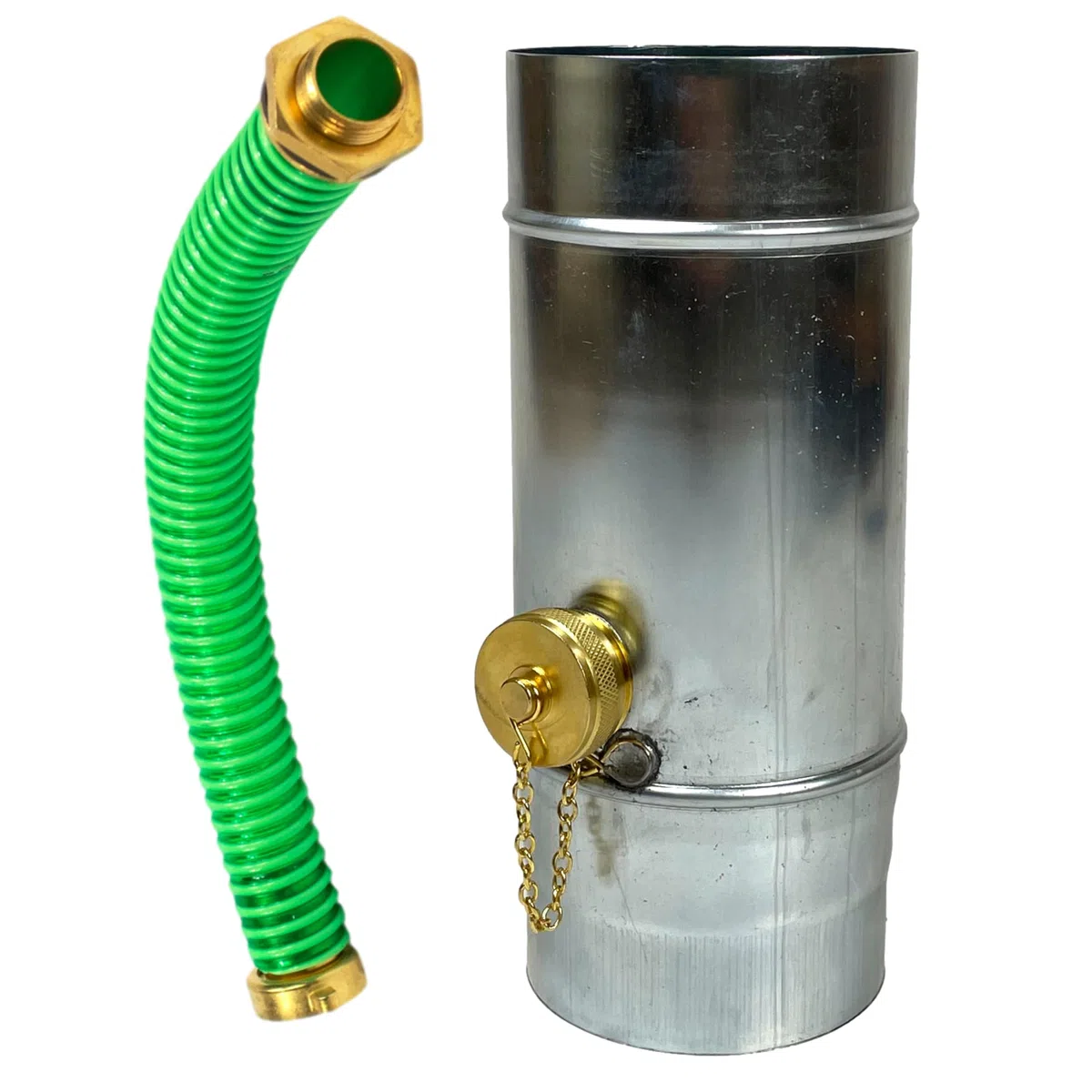 Collecteur d'eau de pluie en zinc de qualité supérieure de 80 mm avec raccord de tuyau et de tonneau pour le tuyau de descente - Collecteur en zinc titane 75 %