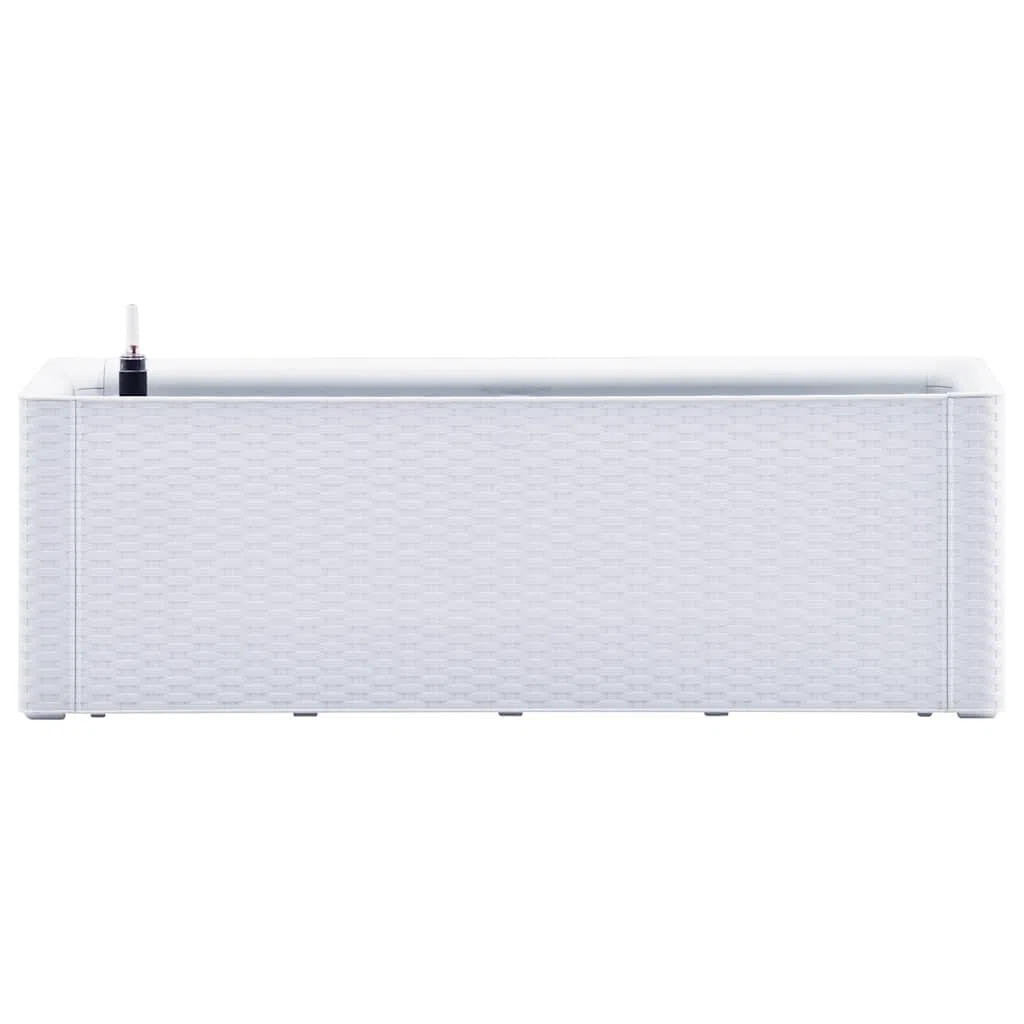 Jardinière surélevée blanche - 100 x 43 x 33 cm - Avec système d'auto-irrigation - Pot de fleurs en polypropylène robuste pour l'intérieur et l'extérieur