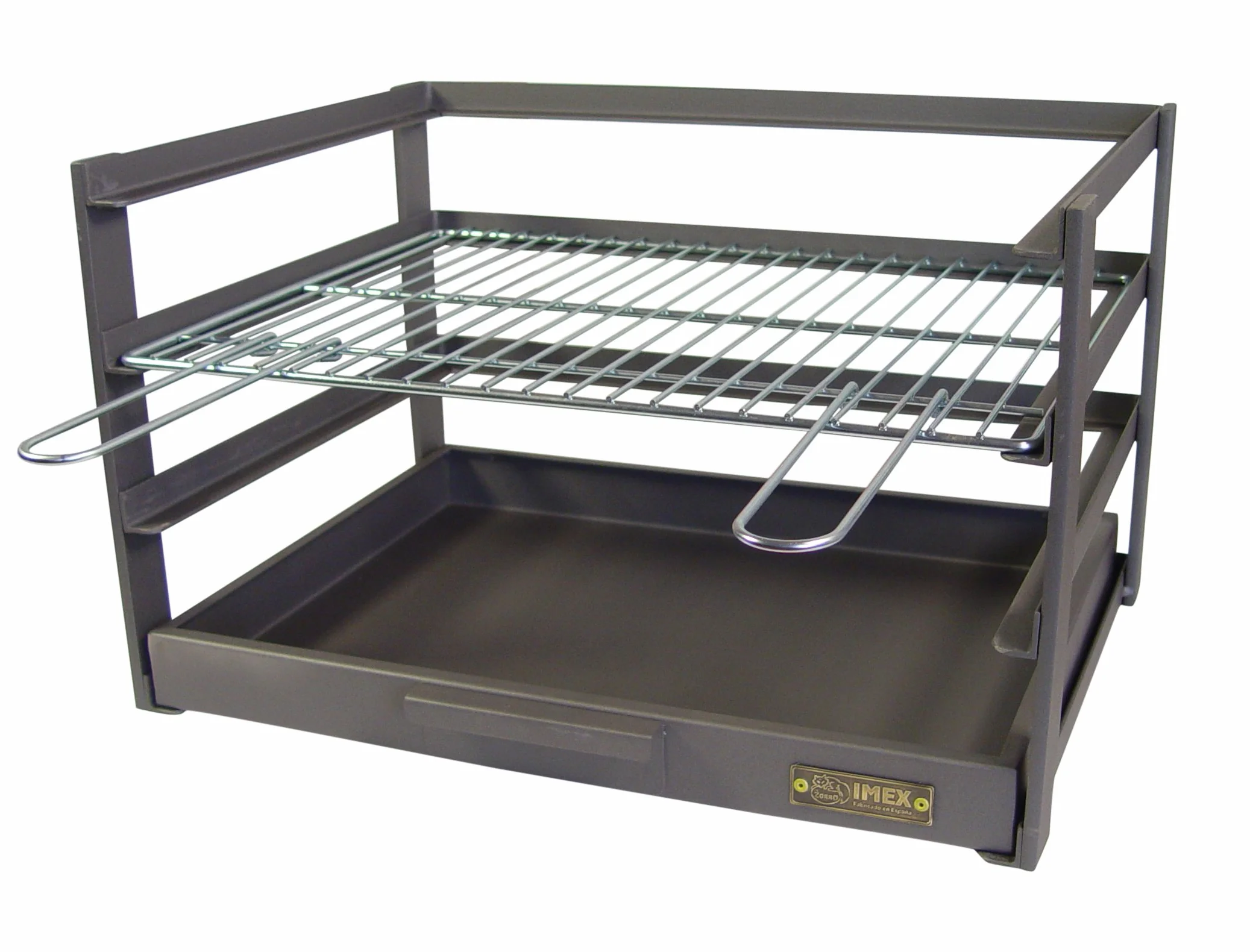 Imex El Zorro 71471.0 Tiroir Barbecue avec Grille zinguée, Noir, 46 x 41 x 35 cm