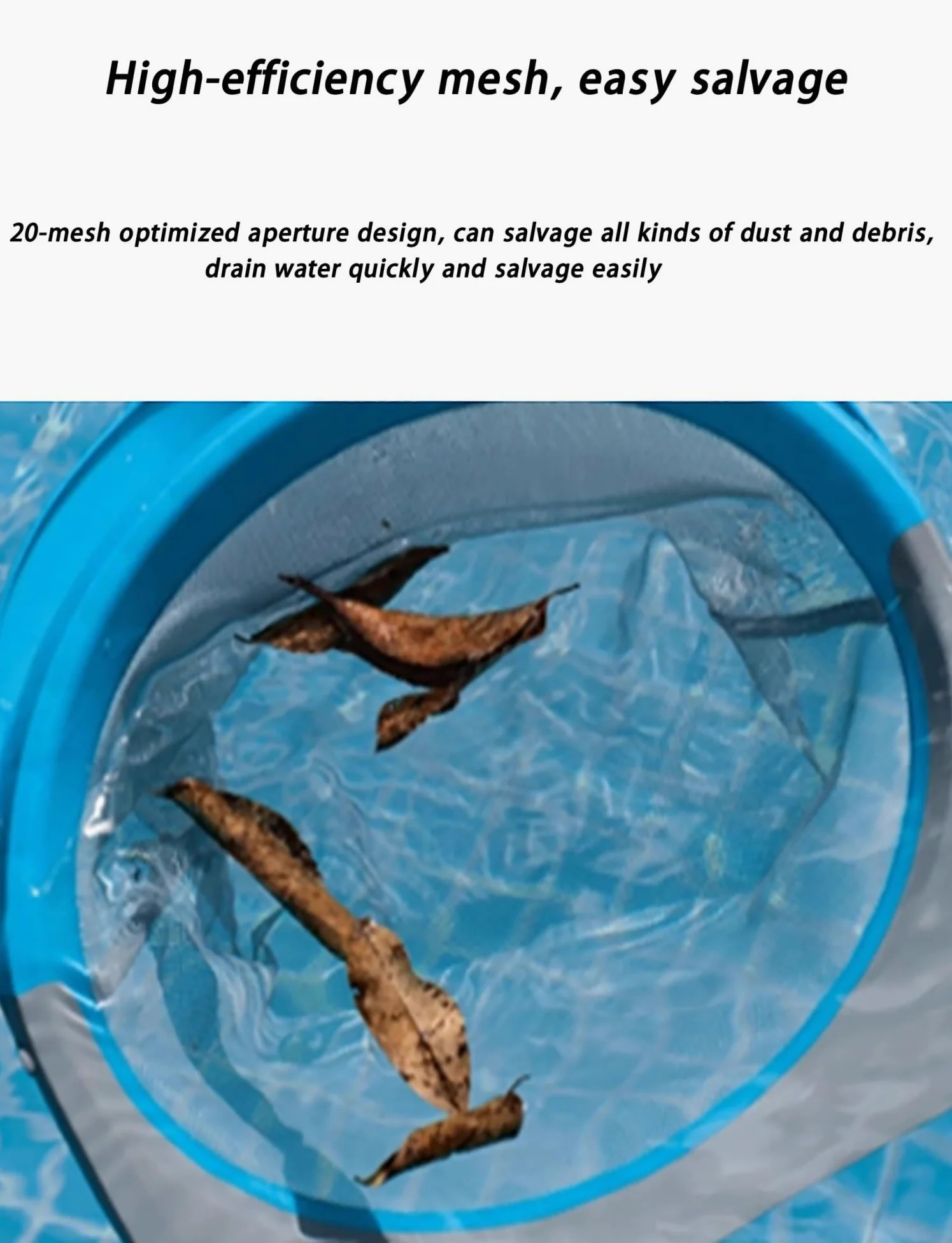 Épuisette à Feuilles à Mailles Ultra-Fines et Profondes pour Le Nettoyage des piscines, spas et bassins