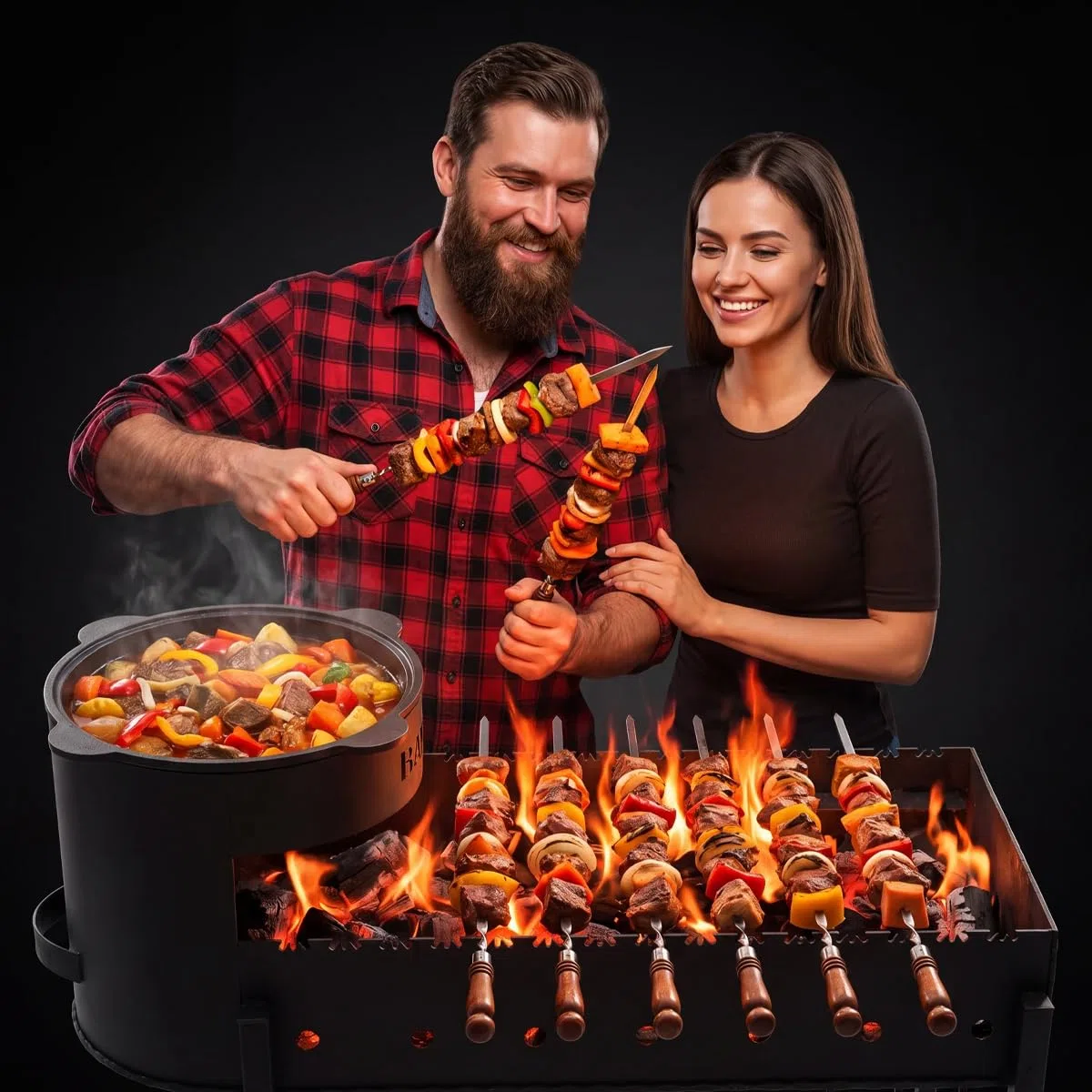 Charbon de Bois Premium 10 kg en hêtre qualité Restaurant - 1 Sac (1x 10 kg) Charbon hêtre Gros Morceaux Longue Combustion Haute Chaleur pour Barbecue et Grill