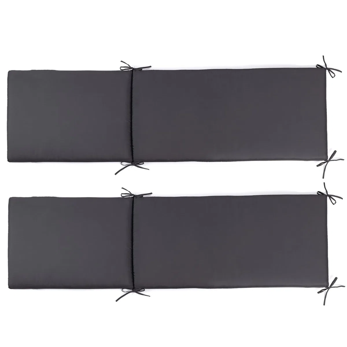 IDMarket - Lot de 2 Coussins transat 190 cm Gris Anthracite