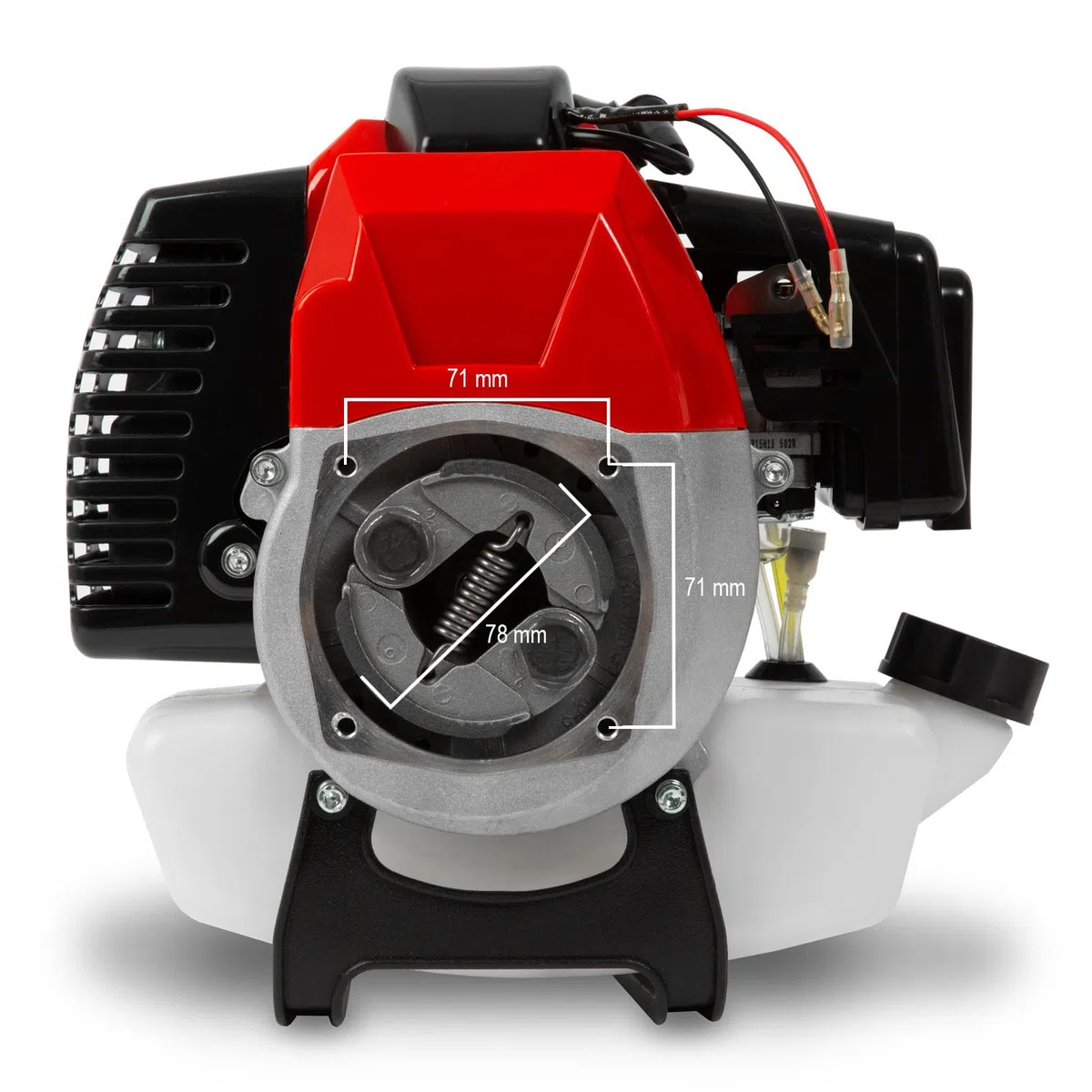 EBERTH 3 PS / 2,21 kW Moteur à essence, 2 temps, cylindrée 52 cm³, refroidissement par air, démarrage par lanceur, moteur de remplacement pour débroussailleuses, tondeuses à gazon, taille-haies