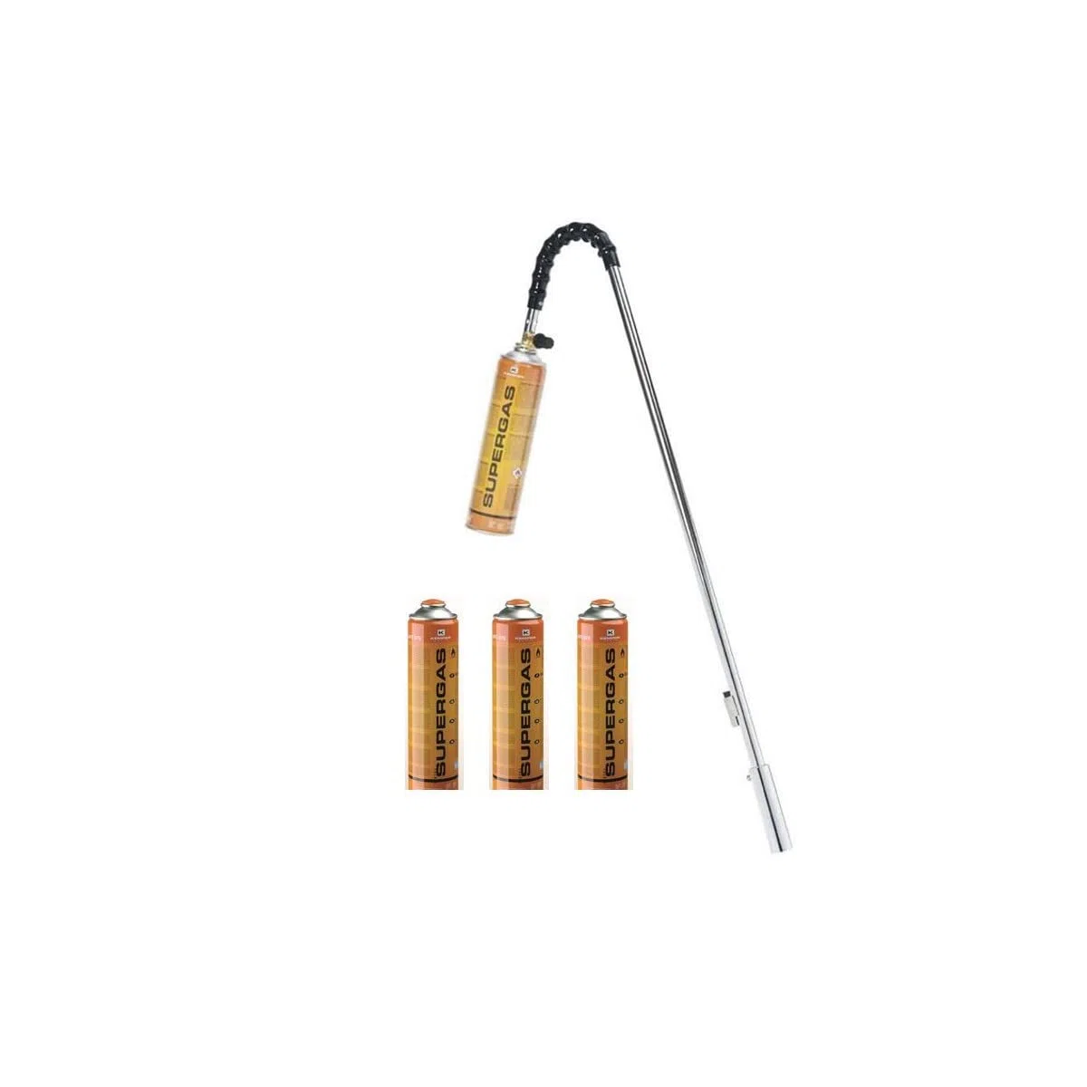 KEMPER - Desherbeur thermique à gaz Allumage piezo + 4 cartouches 330g Desherbant
