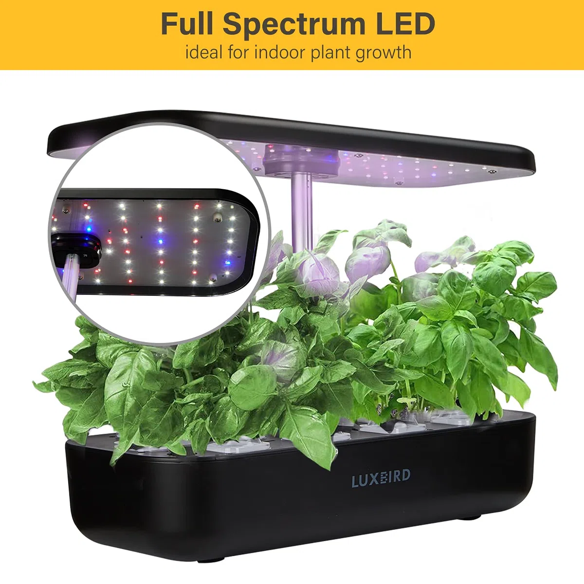 Système de culture hydroponique réglable en hauteur avec lumière LED intelligente, système de culture hydroponique Smart Control, kit de germination de grande capacité pour le jardinage domestique