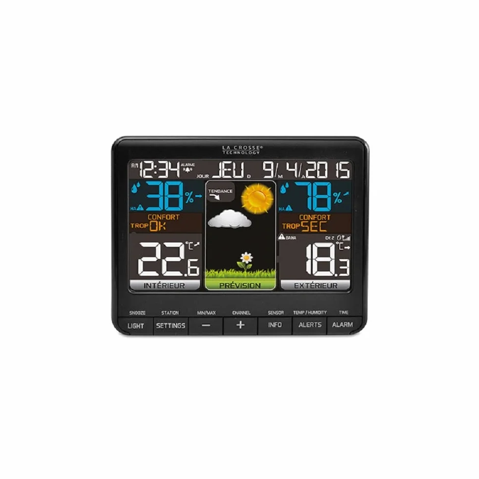 La Crosse Technology WS6825BLA+2 Station Météo, Noir