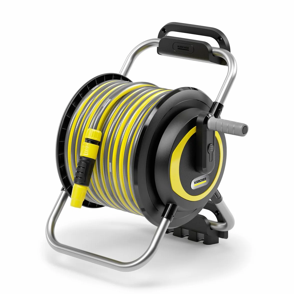 Kärcher Support de tuyau HR 4.30 : flexible, rangement facile au mur et pour une utilisation mobile dans le jardin, support de seringue, tuyau de 30 m et accessoires, noir