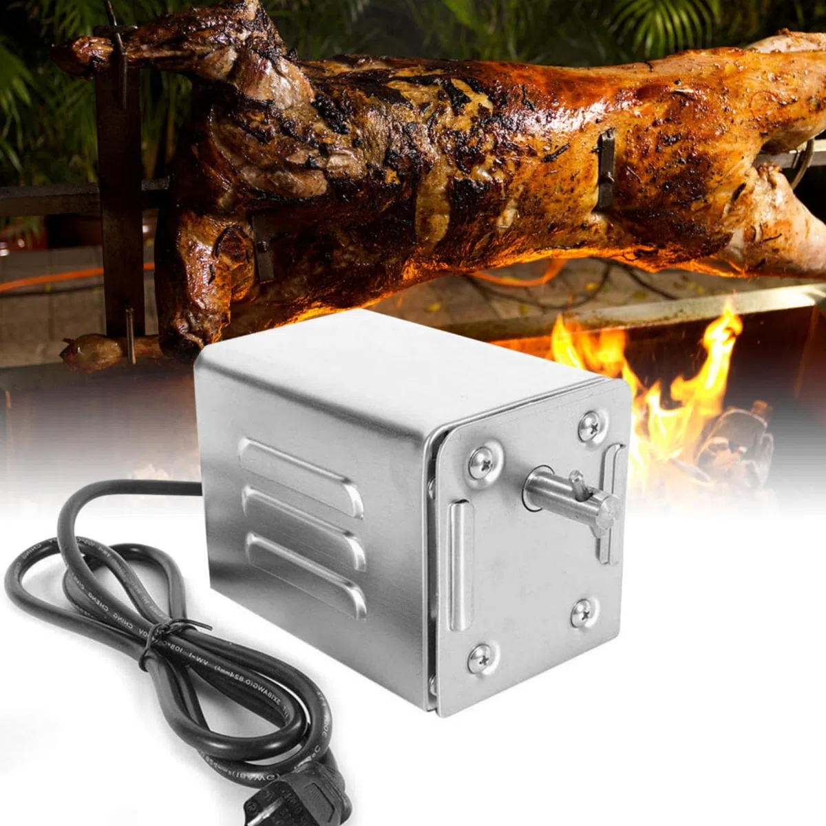 tourne broche SP-S40 Moteur de Barbecue 70KG Acier Inoxydable Barbecue Grill Torréfacteur Moteur Électrique Poulet Chèvre Poulet BBQ Broche Rôtissoire Accessoires Barbecue Extérieur