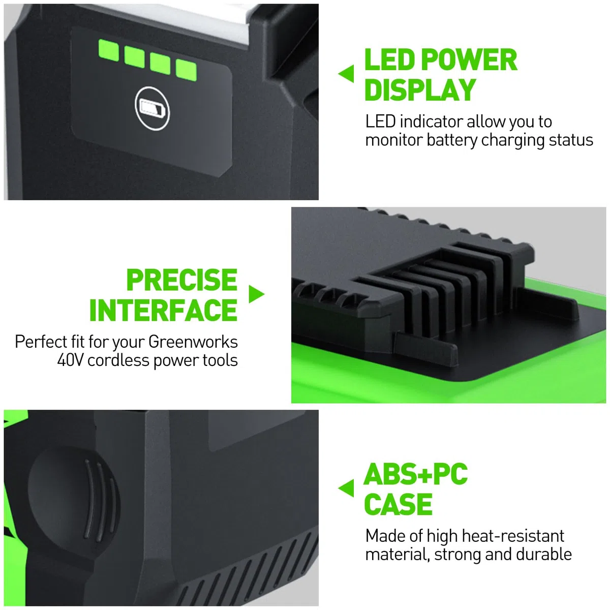 40V 6000mAh Remplacement Batterie pour GreenWorks Batterie 40V Compatible avec Les modèles 29462 29472 29252 25312 25322 20202 20642 21242 22272 27062