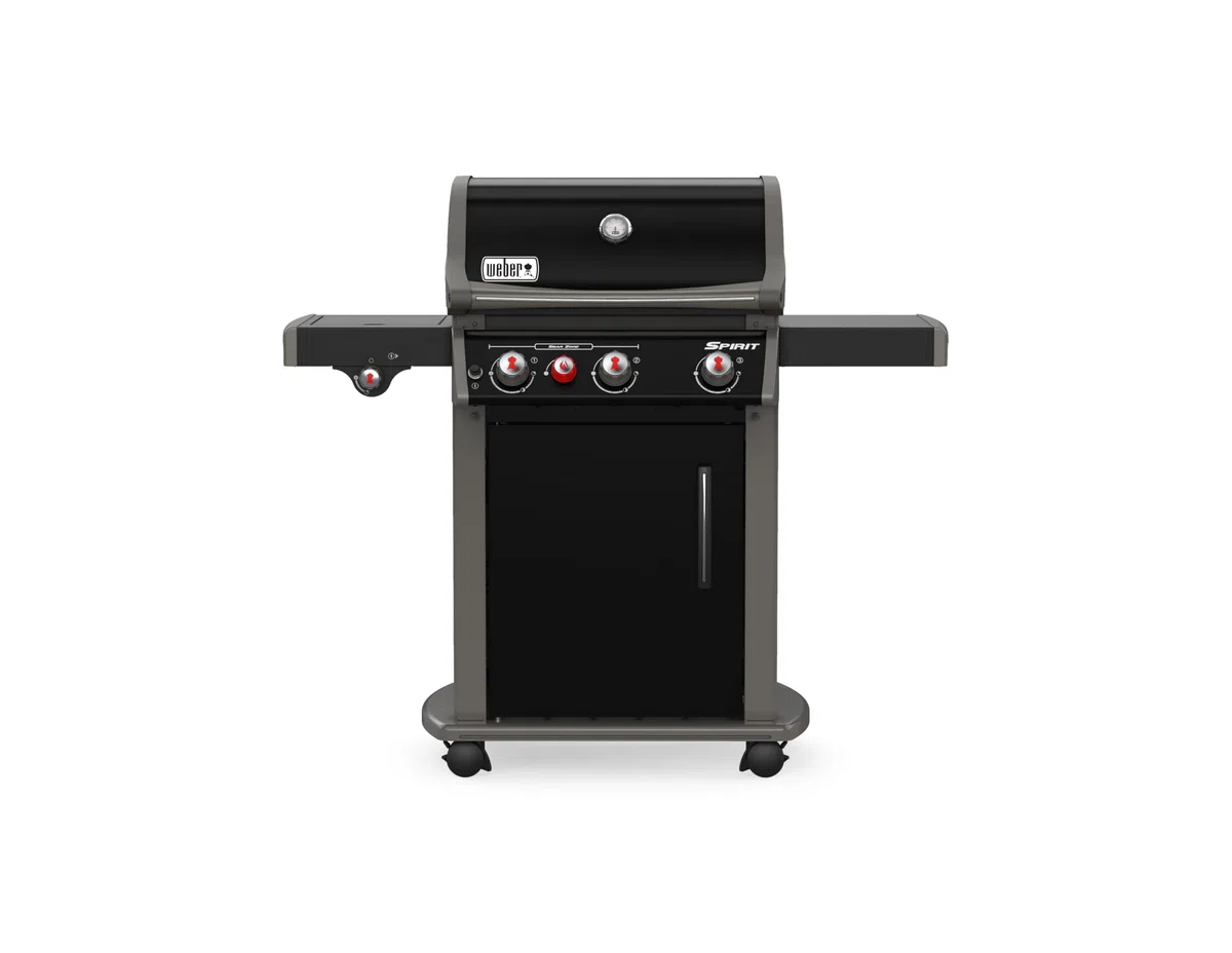 Weber Spirit E-330 GBS Classic Barbecue à gaz, 3 brûleurs + réchaud latéral + brûleur Sear Zone, Surface de Cuisson 60 x 46 cm, thermomètre de Couvercle, 4 Roues - Noir (1500134)