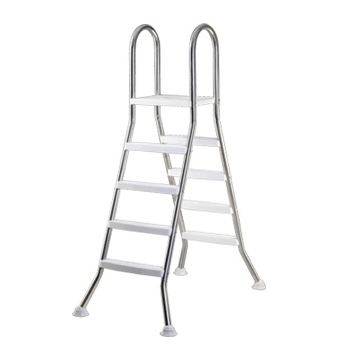 Échelle de piscine hors sol, en acier inoxydable, 4 marches, double face pour piscine de 132 cm, design robuste, supporte 250 kg, construction durable et sûre