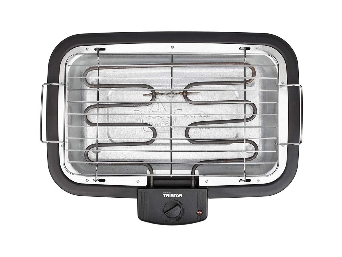 Tristar Barbecue électrique polyvalent avec pince à barbecue – Utilisable comme barbecue sur pied et barbecue de table – Idéal pour le camping