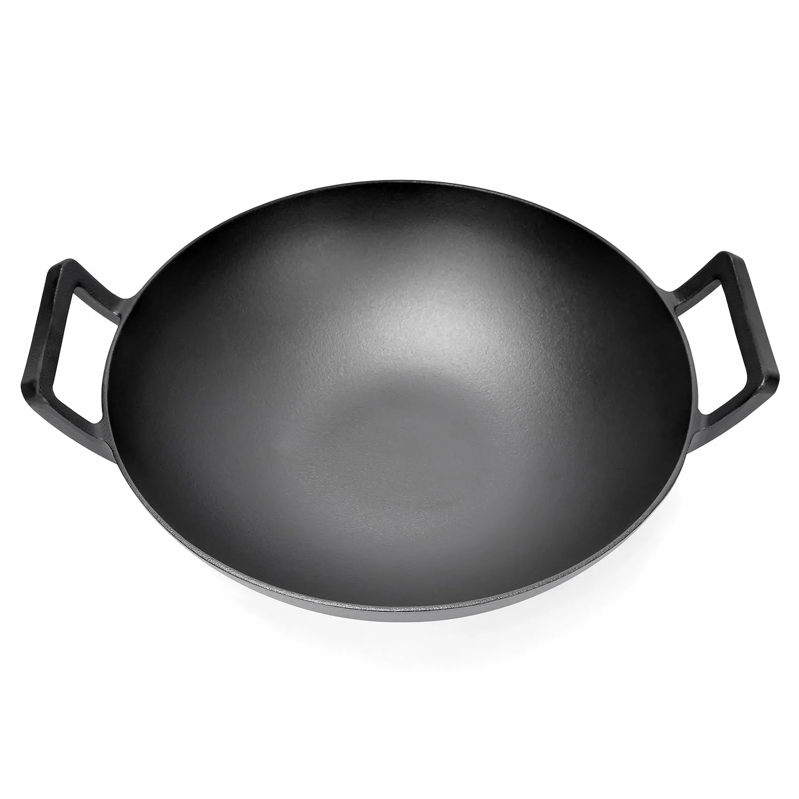 GFTIME Wok en fonte Ø 36 cm pour barbecue à gaz, induction, feu, poêle wok en fonte pour Weber Spirit, Genesis Gourment, Enders, charbon de bois