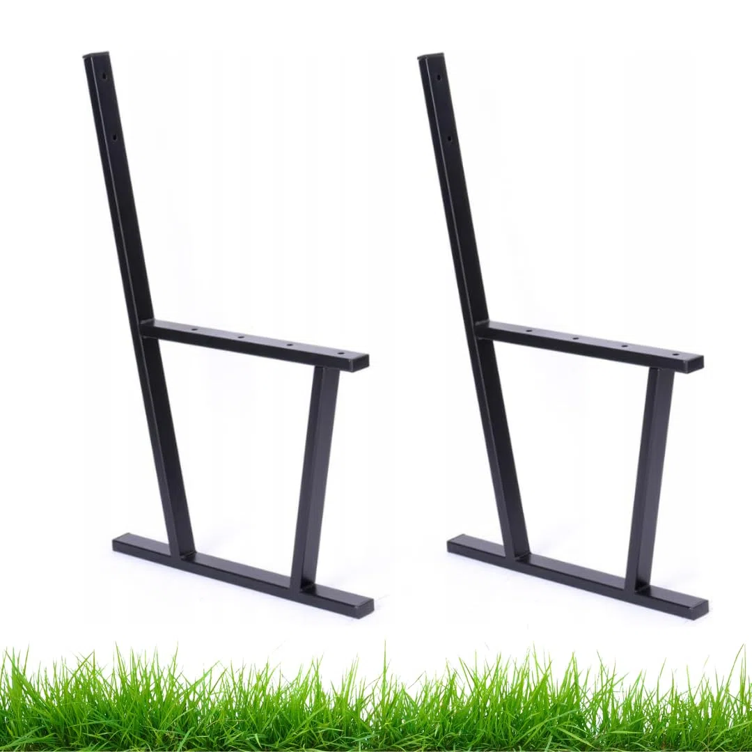 Pieds de Banc de Jardin - Patins de Banc - Noir Mat - Acier Revêtu par Pulvérisation - 2 pièces - Parfait pour Le Jardin, Le Parc, L'Aire de Jeux, Stable
