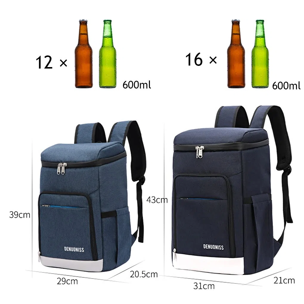 Sac à Dos Isotherme 23L Sac à Dos de Pique-Nique Sac Thermique Portable pour Déjeuner Sac Réfrigérant Sac à Dos Glacière Gris