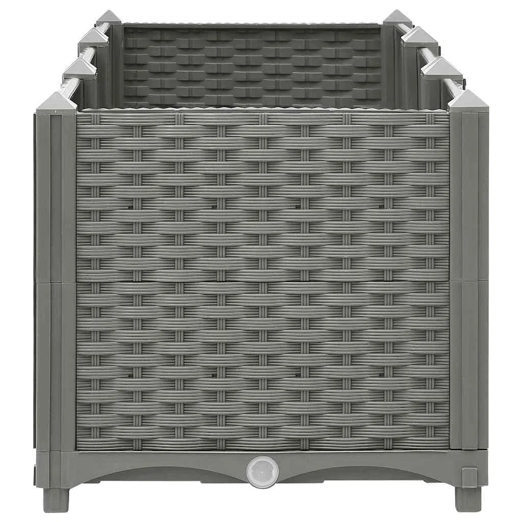 vidaXL Lit Surélevé, Bac à Fleurs, Pot de Plantes, Boîte à Fleurs, Jardinière de Jardin Patio Terrasse Balcon, Gris Clair 120x40x38 cm Polypropylène