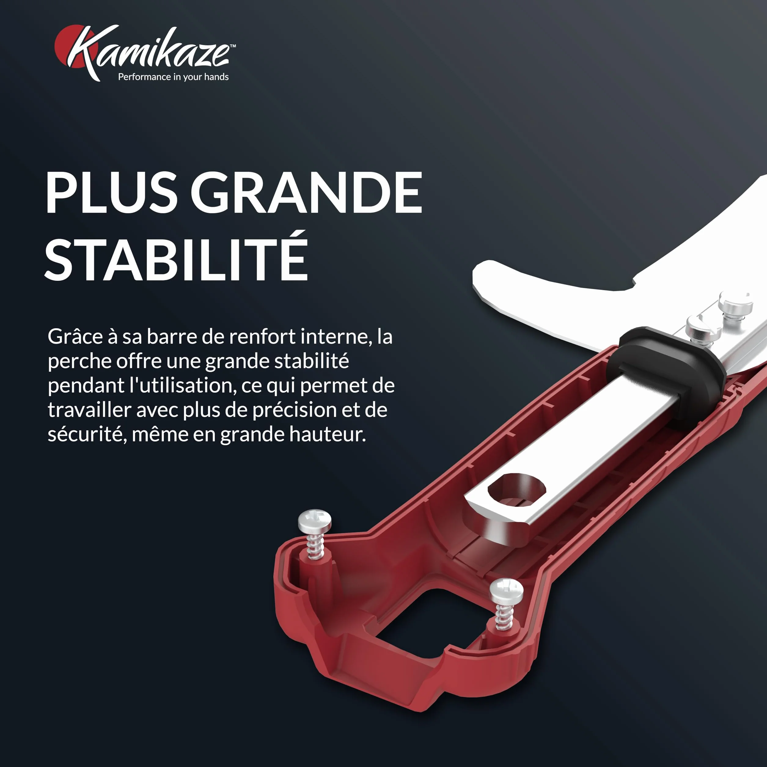 KAMIKAZE Scie Multi-Outil MT360BH Coupe Japonaise, Compatible Perche Télescopique, Utilisation Manuelle ou en Hauteur, Lame avec Double Crochet pour Élagage et Coupe de Branches
