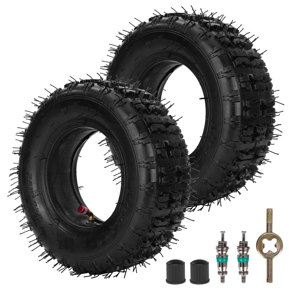 RUTU 13 x 5.00-6 13X5-6 Pneus et chambres à air avec tige incurvée TR87 | Razor Dirt Quads Yerf Dog Motovox Go Karts Dirt Bikes ATV Tondeuse Tracteur Chariot Diable 4 Roues Lot de 2