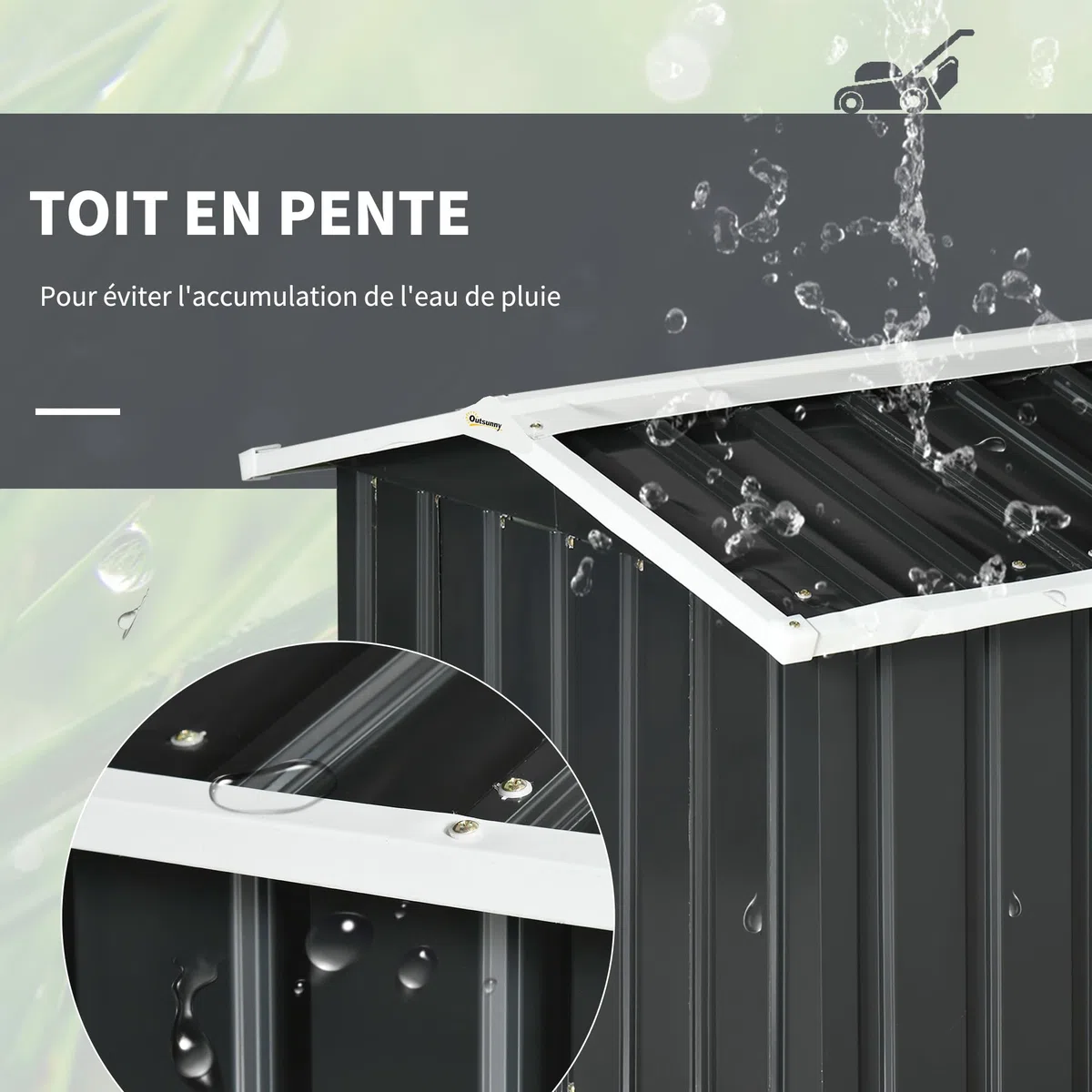 Outsunny Abri de Jardin Tondeuse Robot Tondeuse à Gazon - Garage Tondeuse Robot - tôle d'acier Grise