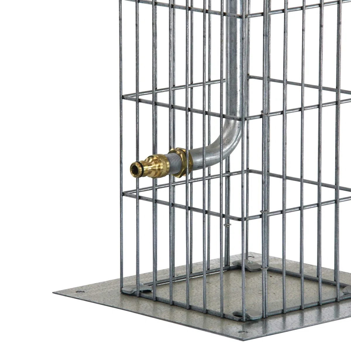bellissa Colonne Gabion avec Robinet d'eau en métal - 95635 - Colonne Gabion de Haute qualité avec Robinet d'eau - Fontaine de Jardin décorative - 16 x 16 x 90 cm