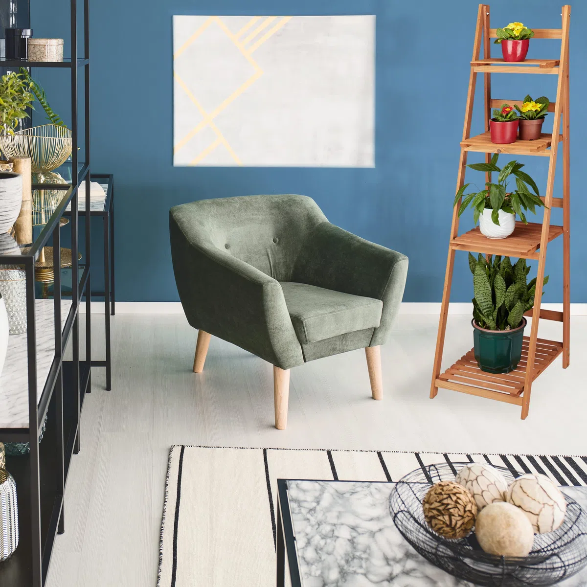 Relaxdays Escalier pour plantes bois échelle plante support intérieur HxlxP: 161 x 41 x 25 cm 4 niveaux - marron