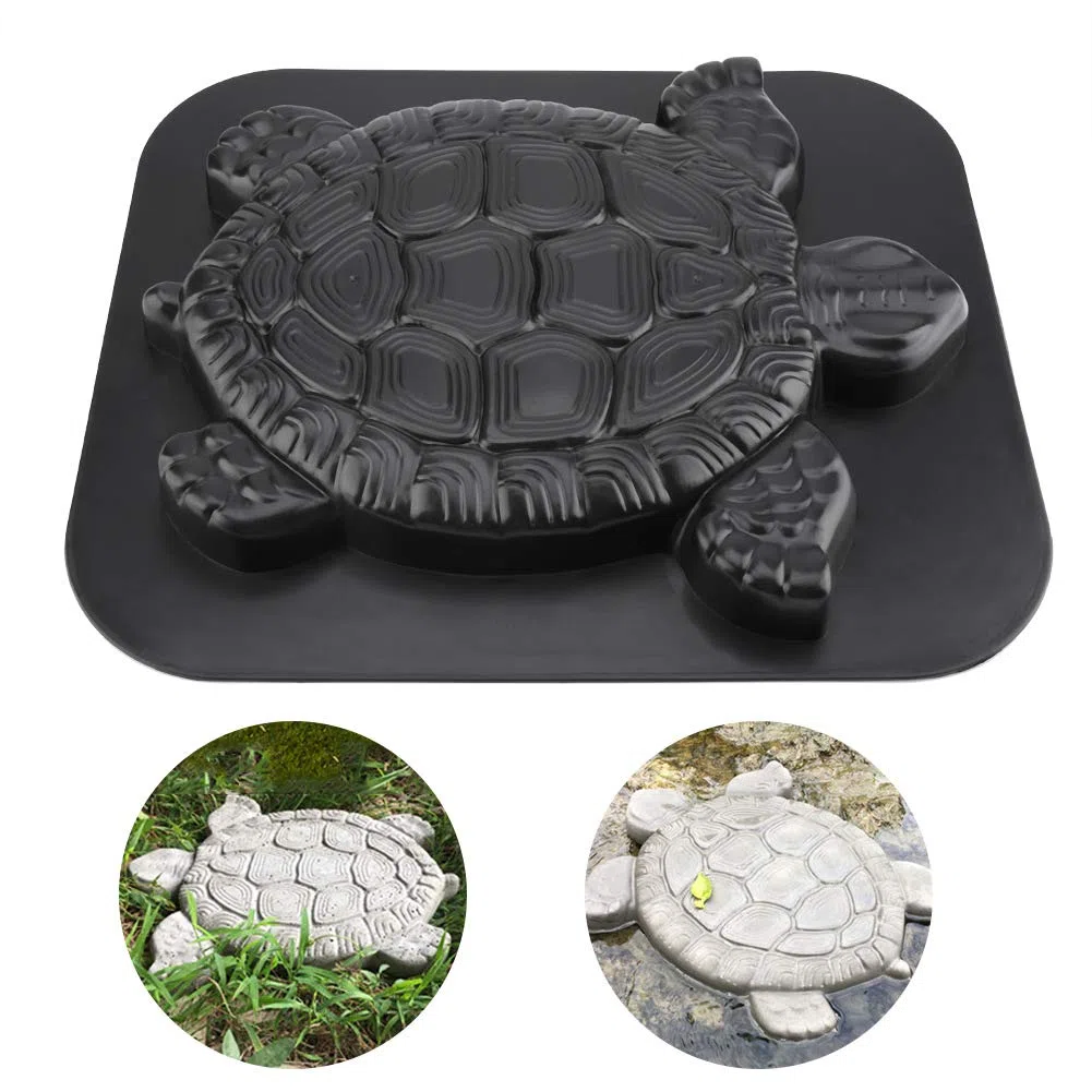 Boquite Moule à pavés en Forme de Tortue de Saint-Valentin - en béton - pour Jardin - Chemin de pelouse - 15,74 x 13,39 x 1,50 Pouces