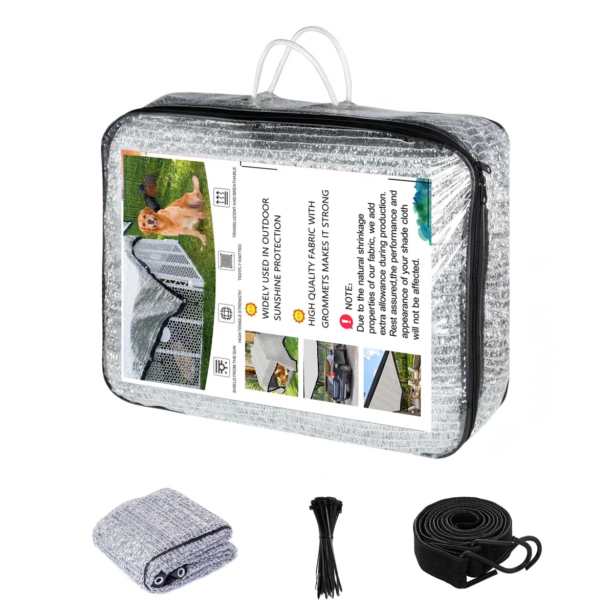 Toile d’Ombrage Aluminet 70% en Aluminium Réfléchissante 3 x 6 m, Filet Anti-Chaleur, Protection UV pour Jardin, Serre, Voiture, Animaux et Camping Extérieur