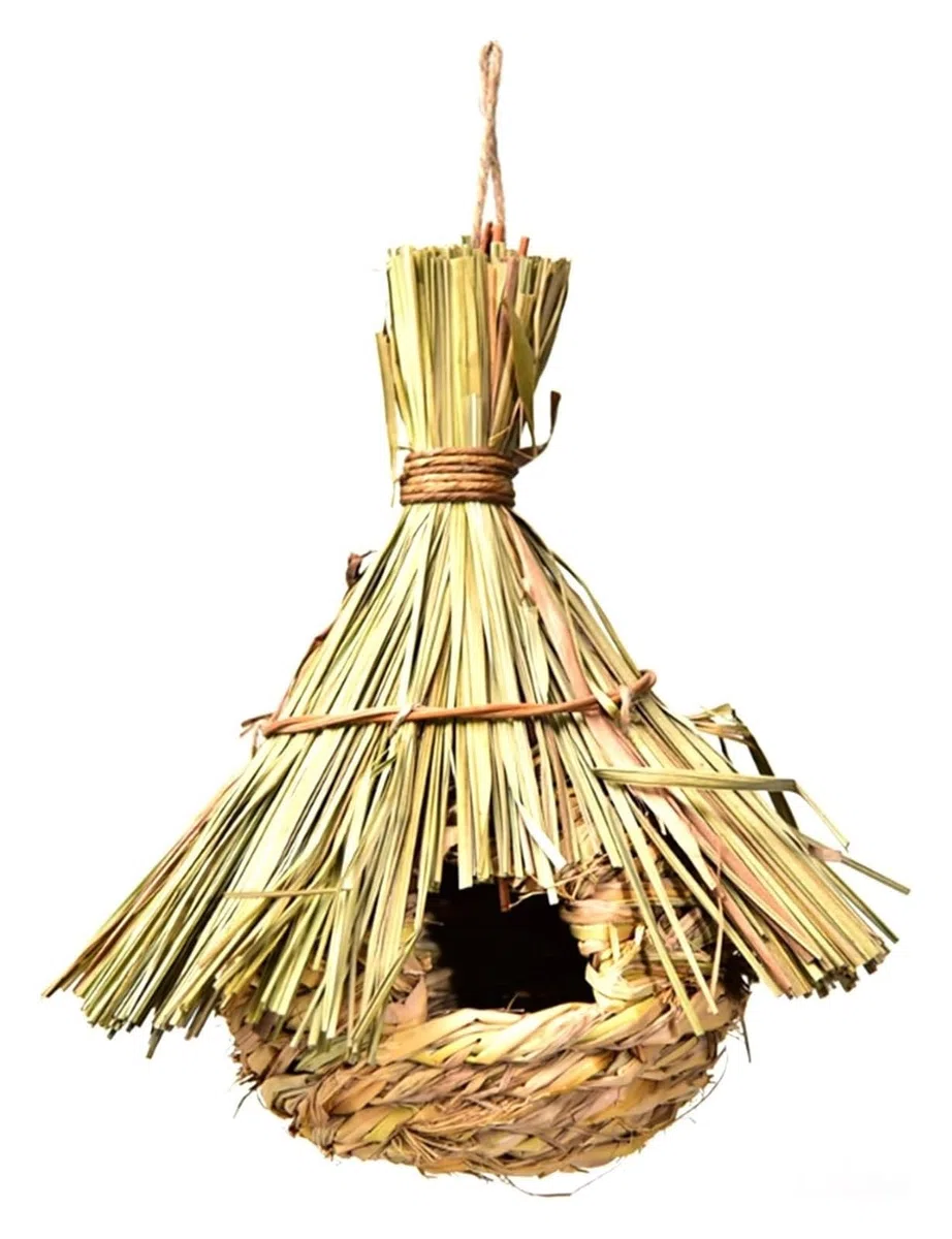Nichoir à oiseaux naturel tissé à la main pour jardin et cour