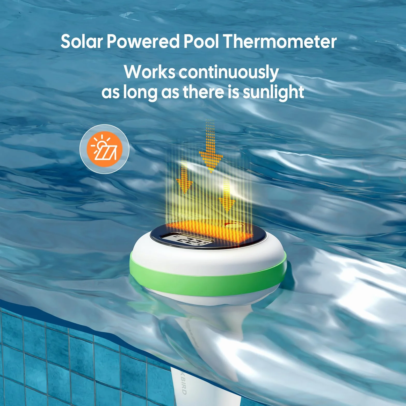 Inkbird Thermomètre Piscine WiFi Solaire Combinaison, Moniteur Intérieur Multifonctionnel avec Info Météo, Contrôle App, Alarme Intelligente