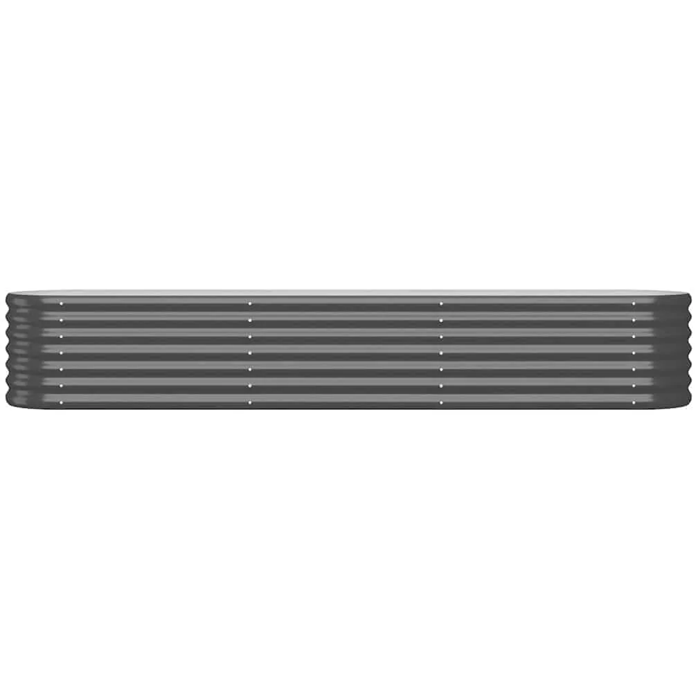 vidaXL Lit Surélevé de Jardin Pot à Fleurs Boîte à Plantes Lit Surélevé Patio Terrasse Extérieur Acier Galvanisé 224x40x36 cm Anthracite