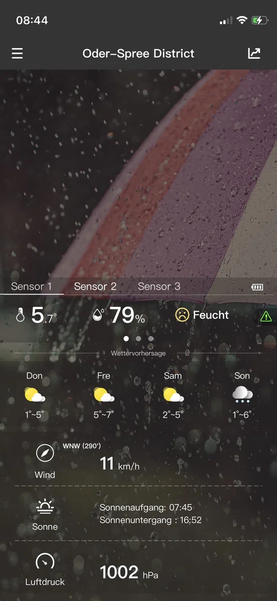 Technoline WD2000 Station météo Internet avec application météo directe gratuite, station météo Wi-Fi, 4 prévisions journalières