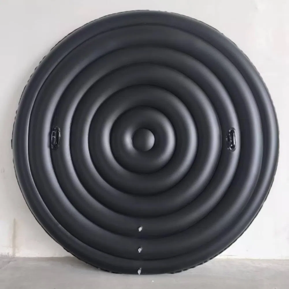 Housse de spa gonflable ronde en PVC de 180 cm avec couvercle réglable pour protection de l'eau en extérieur, rétention de la chaleur et montage facile dans le jardin ou la piscine (avec