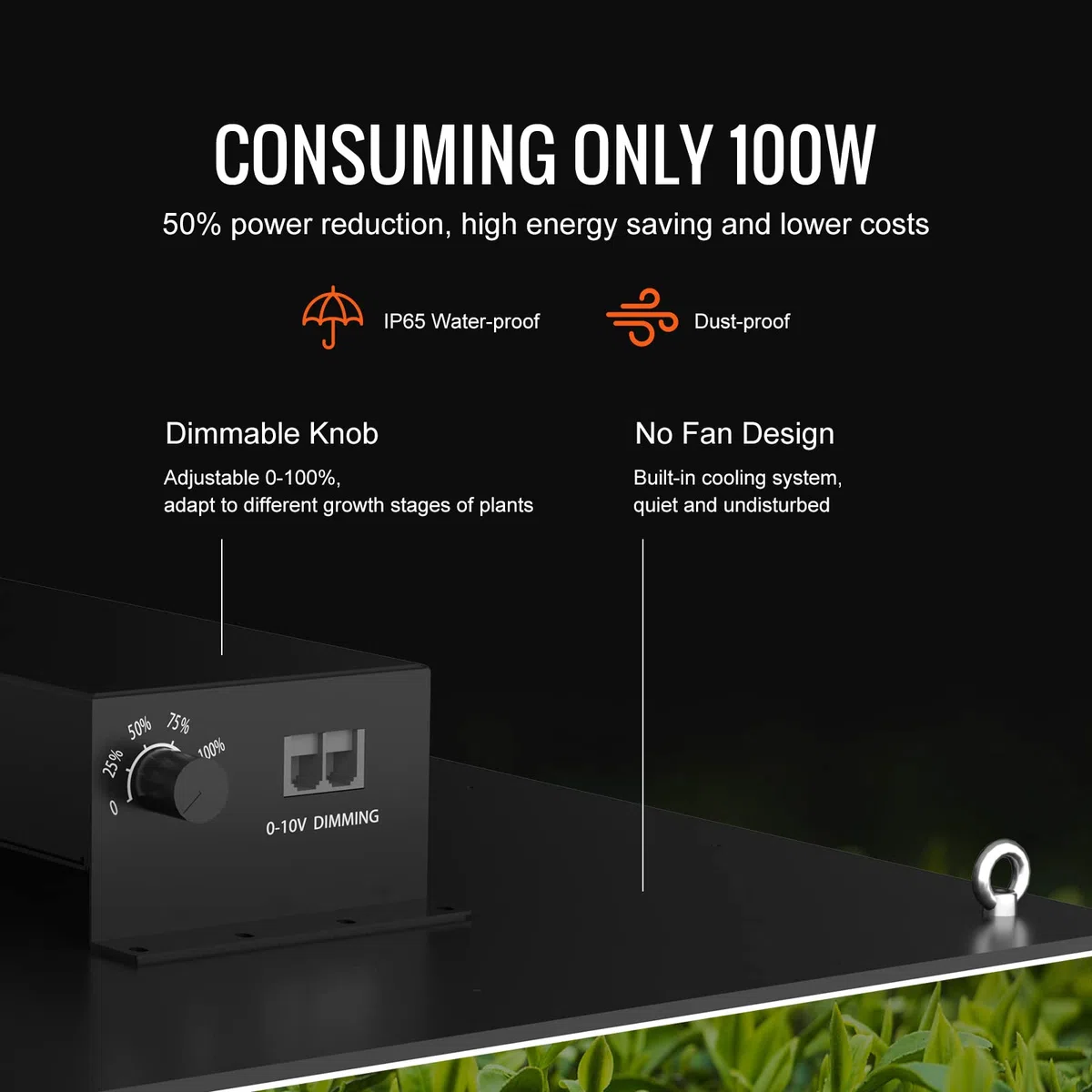VEVOR Lampe Horticole de Croissance Plantes LED 300 W Panneau Quantum Spectre Complet Haute Performance Étanche IP65 PPFD Diodes Samsung 281B pour Tentes de Culture Intérieur Légumes Plantes Fleures