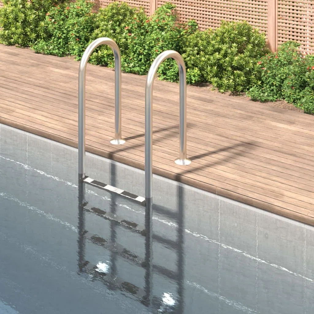 Échelle de piscine en acier inoxydable 304 avec marches antidérapantes 54 x 38 x 184,5 cm, aide à l'entrée et à la sortie pour piscine encastrée, jacuzzi, piscine hors sol, avec main courante
