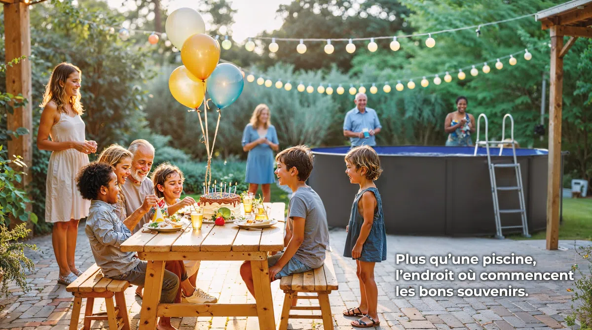 Gre KITPR358GY Juni - Piscine Hors-Sol en Acier, Piscine Ronde avec Structure en Acier Gris Anthracite. Piscines Hors-Sol pour Jardin, Ø350 x 132 cm