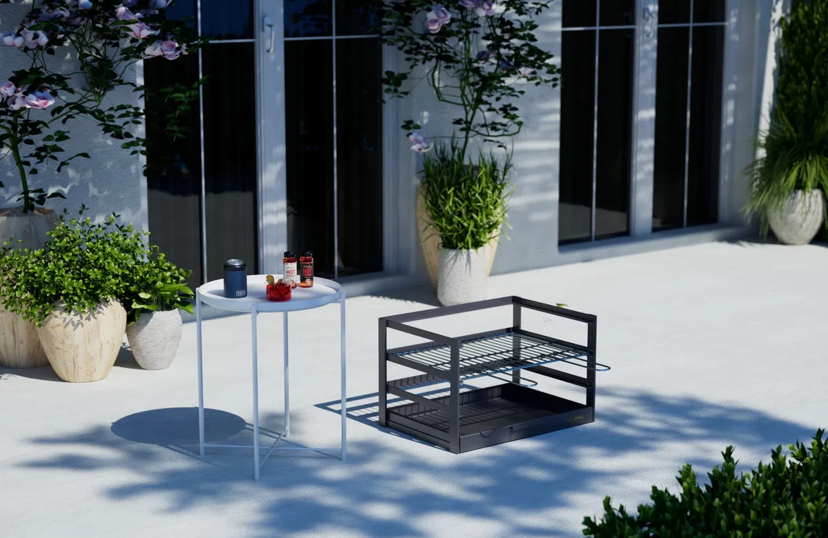 IMEX El Zorro 71472.0 tiroir Barbecue avec grille zinguée, noir, 57 x 41 x 35 cm