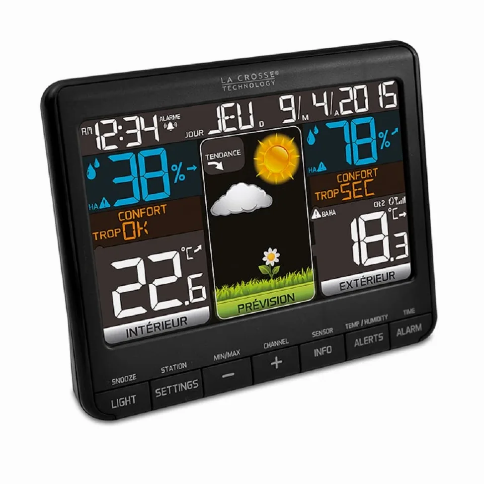 La Crosse Technology WS6825BLA+2 Station Météo, Noir