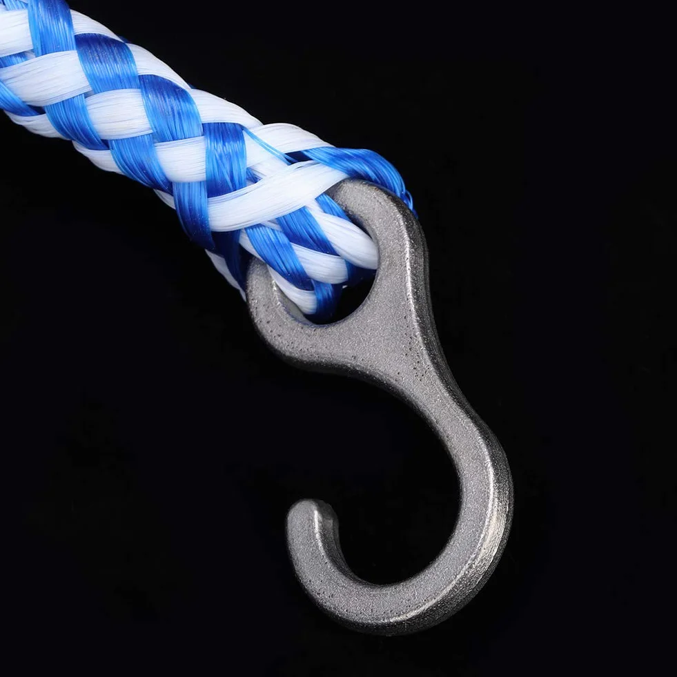 Fdit Corde de sécurité de Piscine de 5 M, Ligne de Flottaison avec Corde Tressée en Nylon Blanc et Bleu, pour Délimiter Les Couloirs de Nage et Les Zones dangereuses.