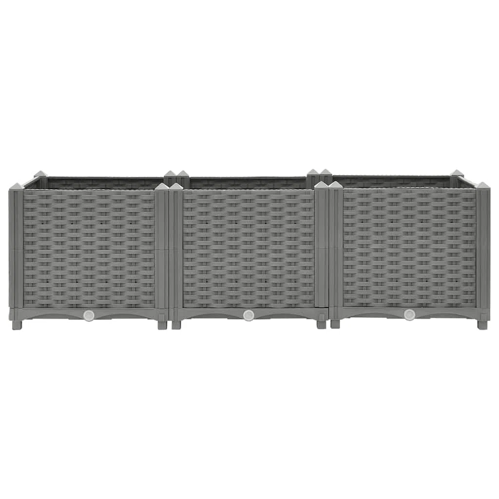 vidaXL Lit Surélevé, Bac à Fleurs, Pot de Plantes, Boîte à Fleurs, Jardinière de Jardin Patio Terrasse Balcon, Gris Clair 120x40x38 cm Polypropylène