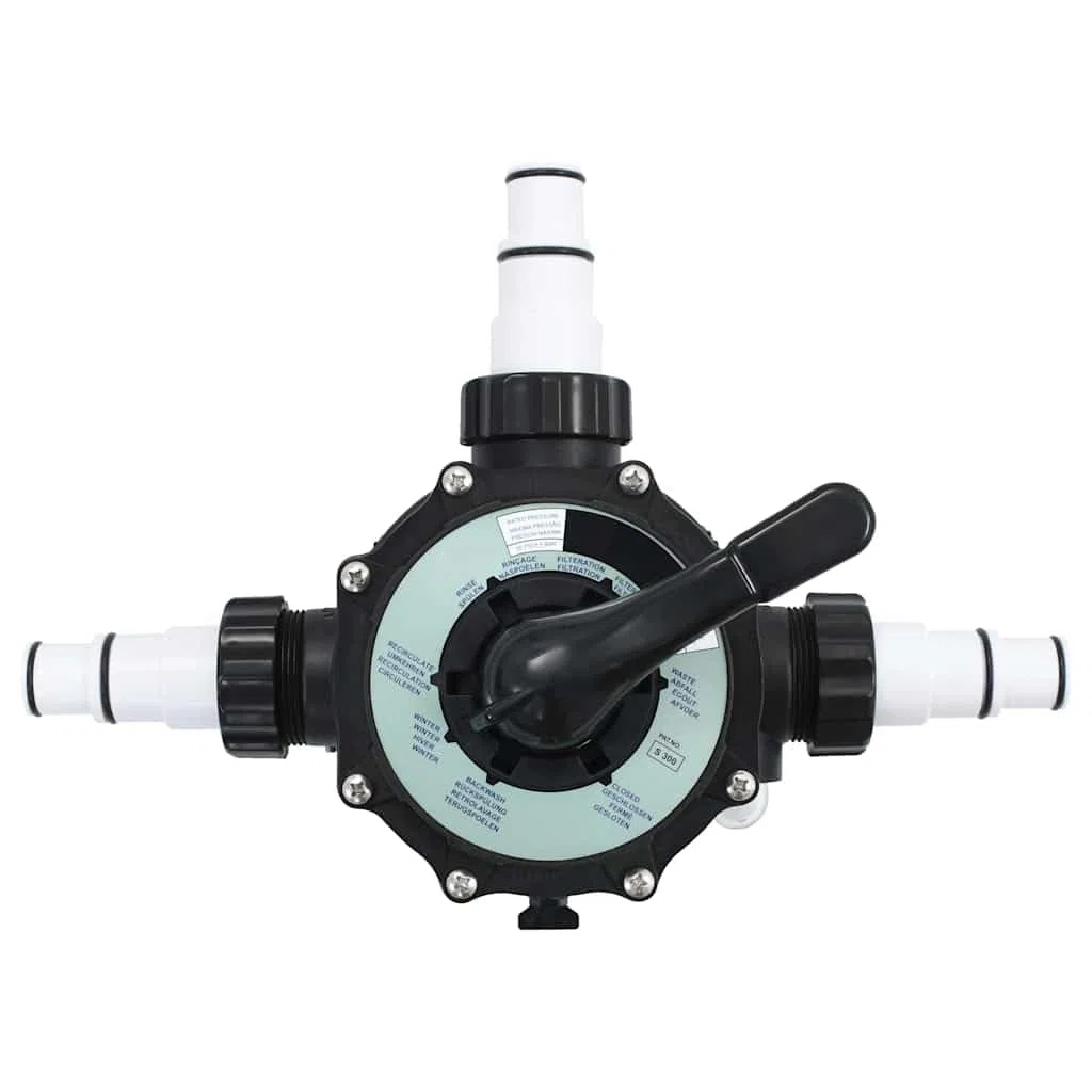 Vanne multi-voies en ABS 1,5" pour filtre à sable avec 6 fonctions, 3 robinets, monté sur le dessus, pour filtre de piscine et conduite d'eau, retour, arrêt, étanchéité, pièce de rechange