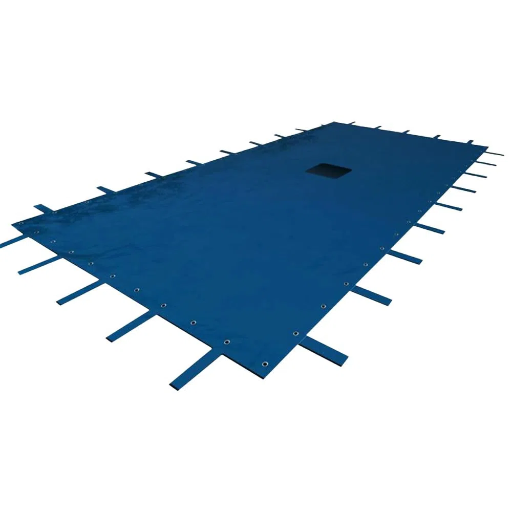 TERRE JARDIN Bache Piscine Hivernage en Polyéthylène 140g/m² - Bache Protection pour Piscine Rectangulaire - Bâche Résistante Oeillets Aluminium Pattes d'attache - 7 x 4 - Bleu