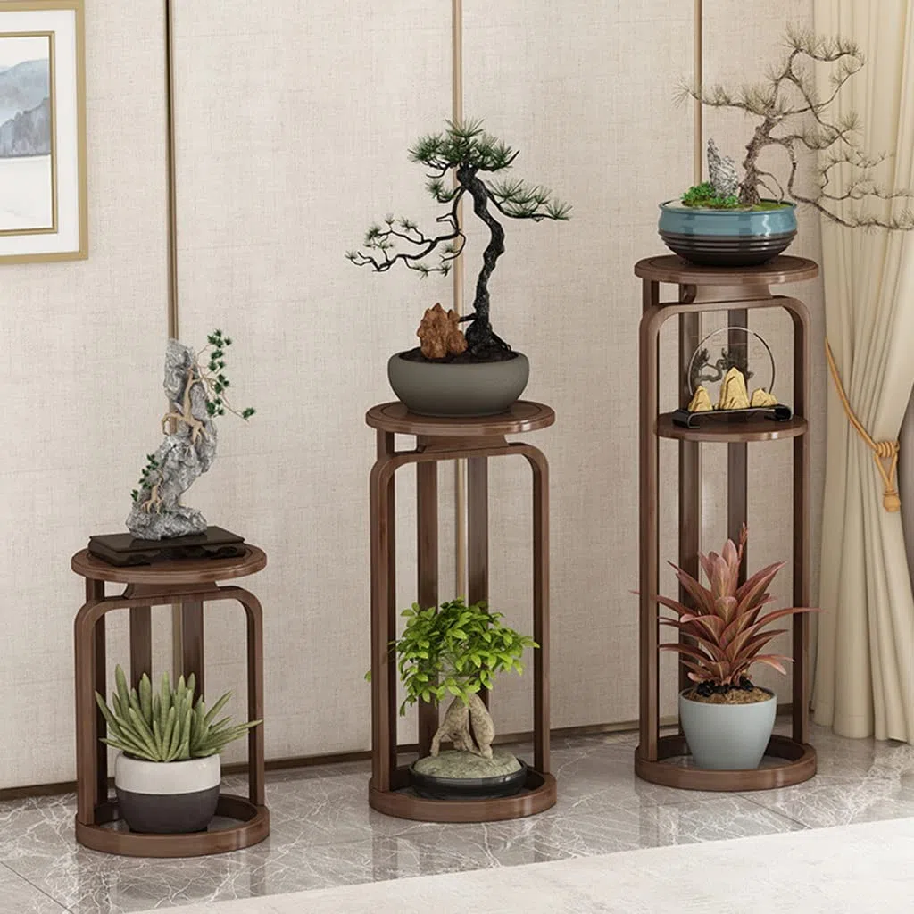Étagère à Plantes à 2 Niveaux - Support à Pots de Fleurs étagé pour l'intérieur et l'extérieur - Étagère Verticale pour Plantes de Patio ou de Salon - Support d'angle pour Plantes - Noir