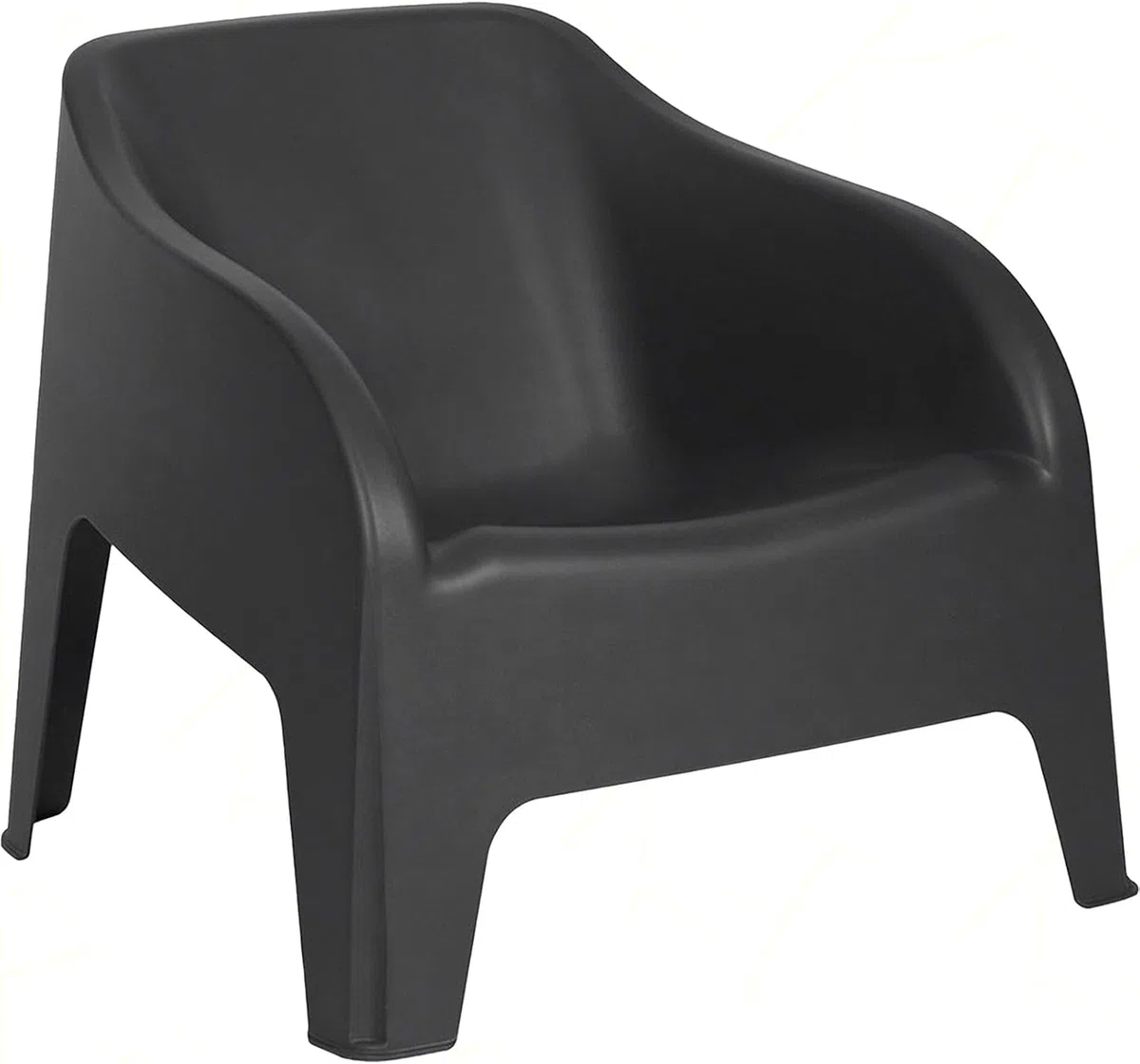 Decor Space Fauteuil Tokyo en polypropylène empilable pour terrasses et jardins (Noir)