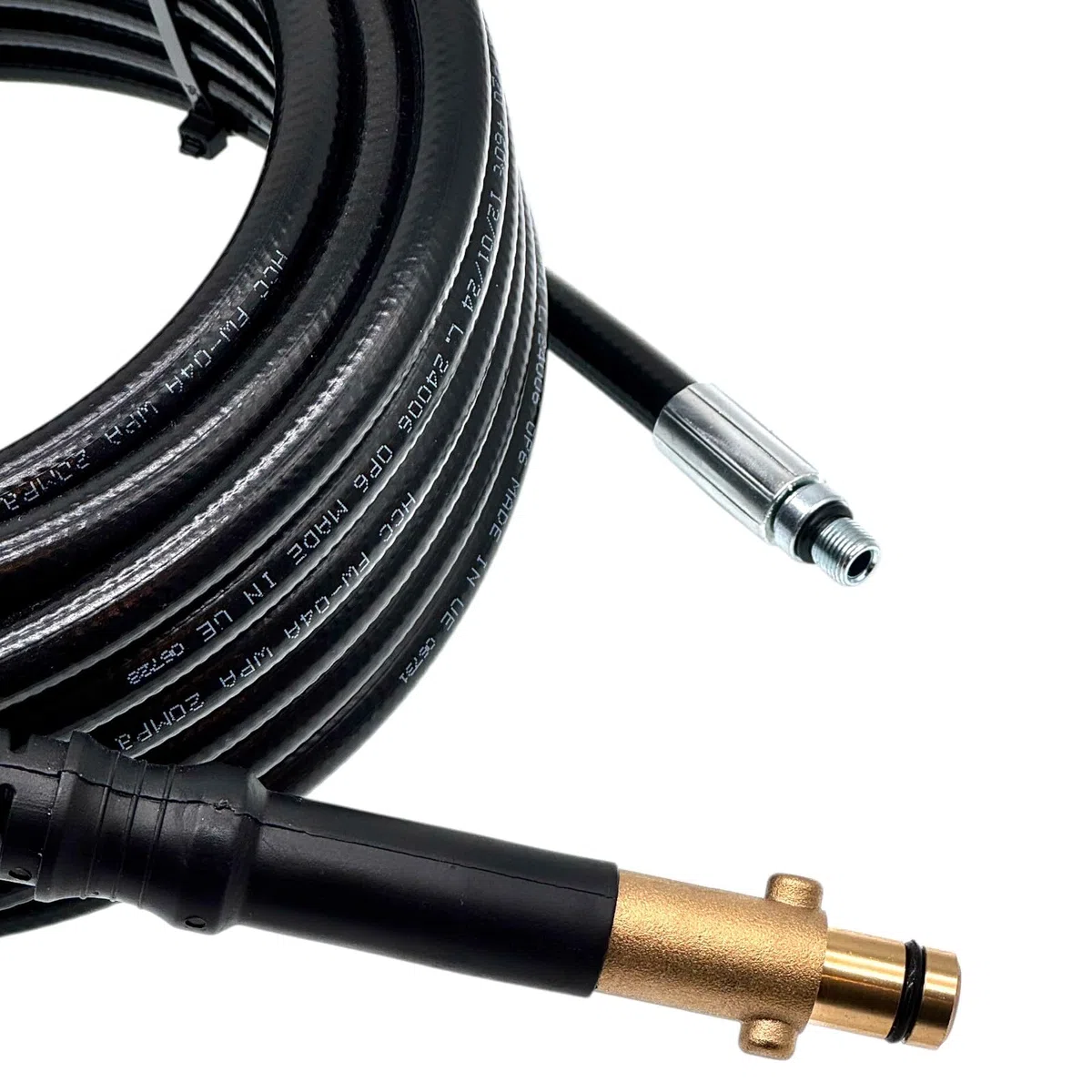 M&M Smartek Tuyau de nettoyage de canalisations compatible avec Nilfisk Alto Gerni - Pour siphon de WC - Raccord 1/8" - Tuyau haute pression