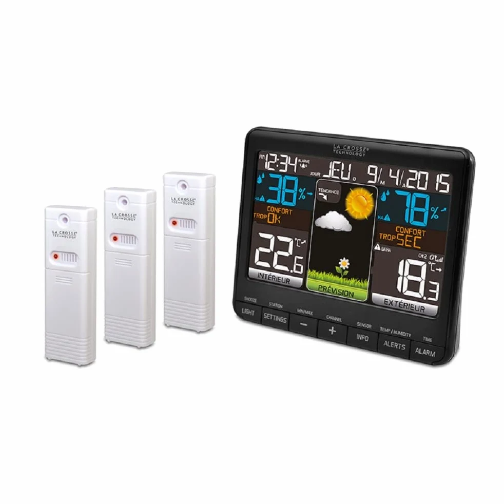 La Crosse Technology WS6825BLA+2 Station Météo, Noir