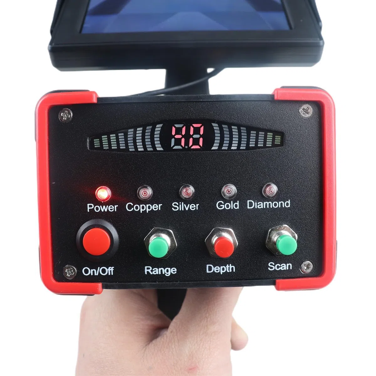 Détecteur de métaux - Scanner métro professionnel - Portée de 0 à 99 m - Profondeur : 16 m - Écran HD haute sensibilité pour la chasse au trésor