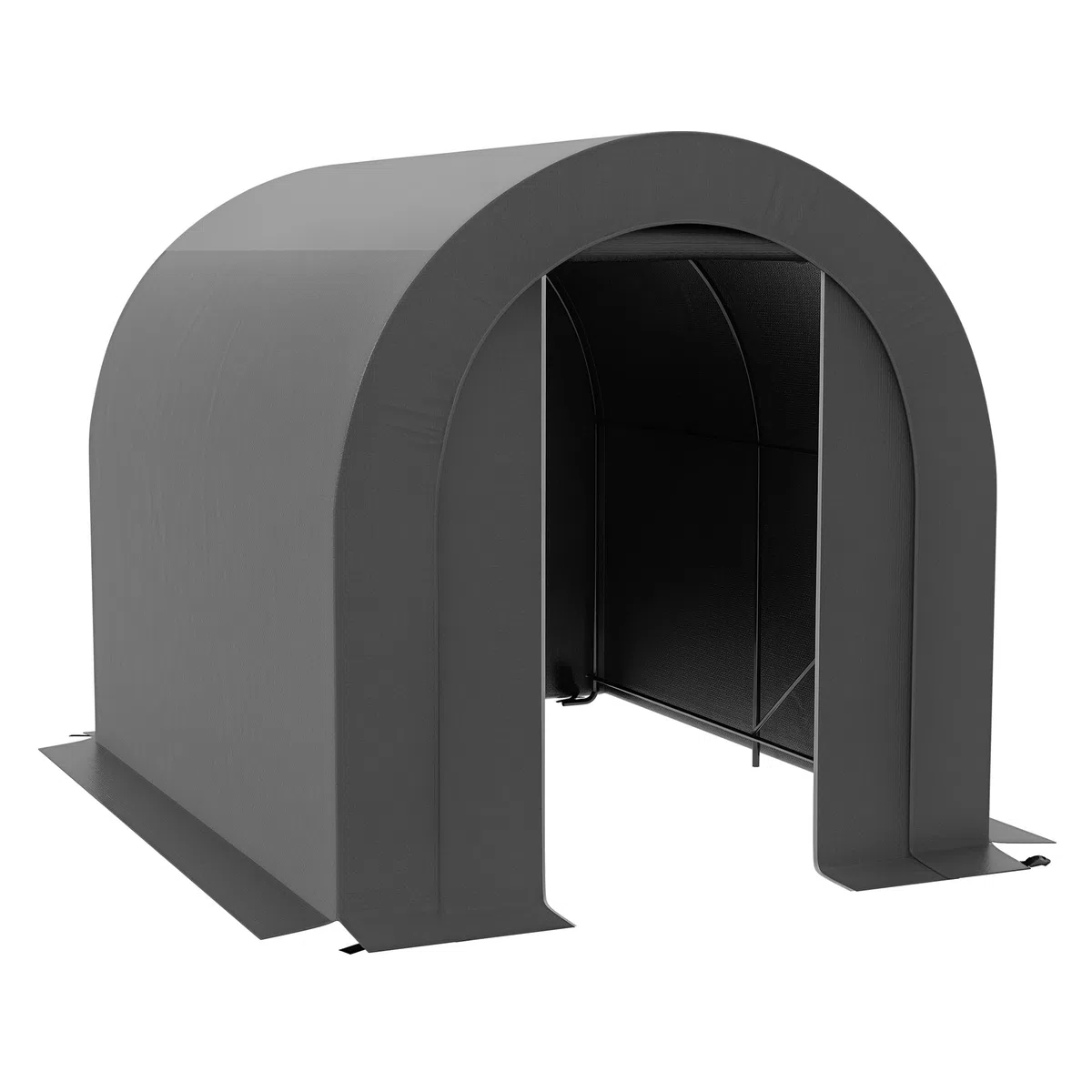 Outsunny Abri de Jardin Tente de Rangement extérieur abri de vélo Garage pour vélo bâche en PE Cadre en métal galvanisé dim. 2,4 x 1,8 x 1,9 m Gris foncé