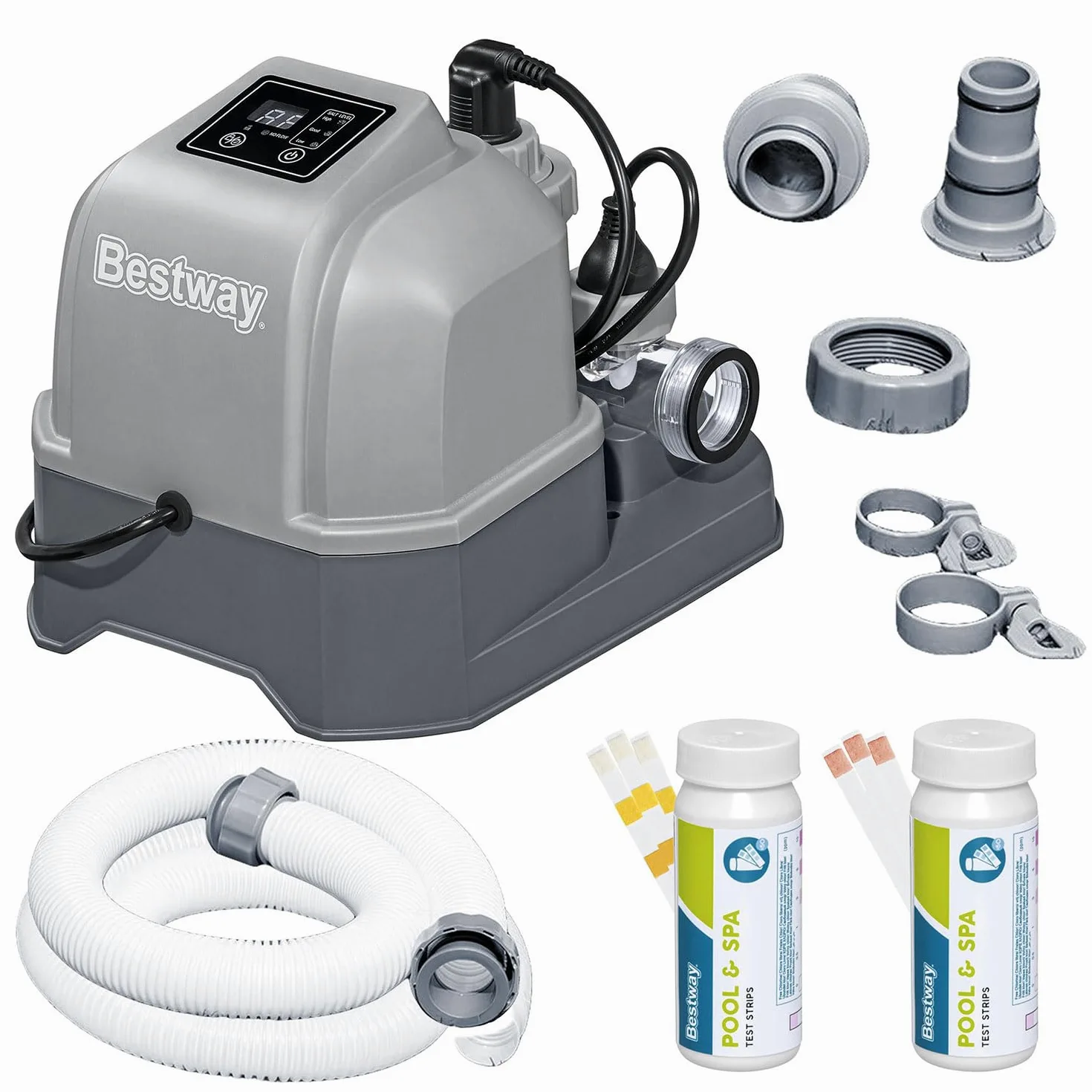 Bestway Hydrogenic Électrolyseur d’Eau salée 6 g/h - 34 cm x 27 cm x 26 cm - Gris
