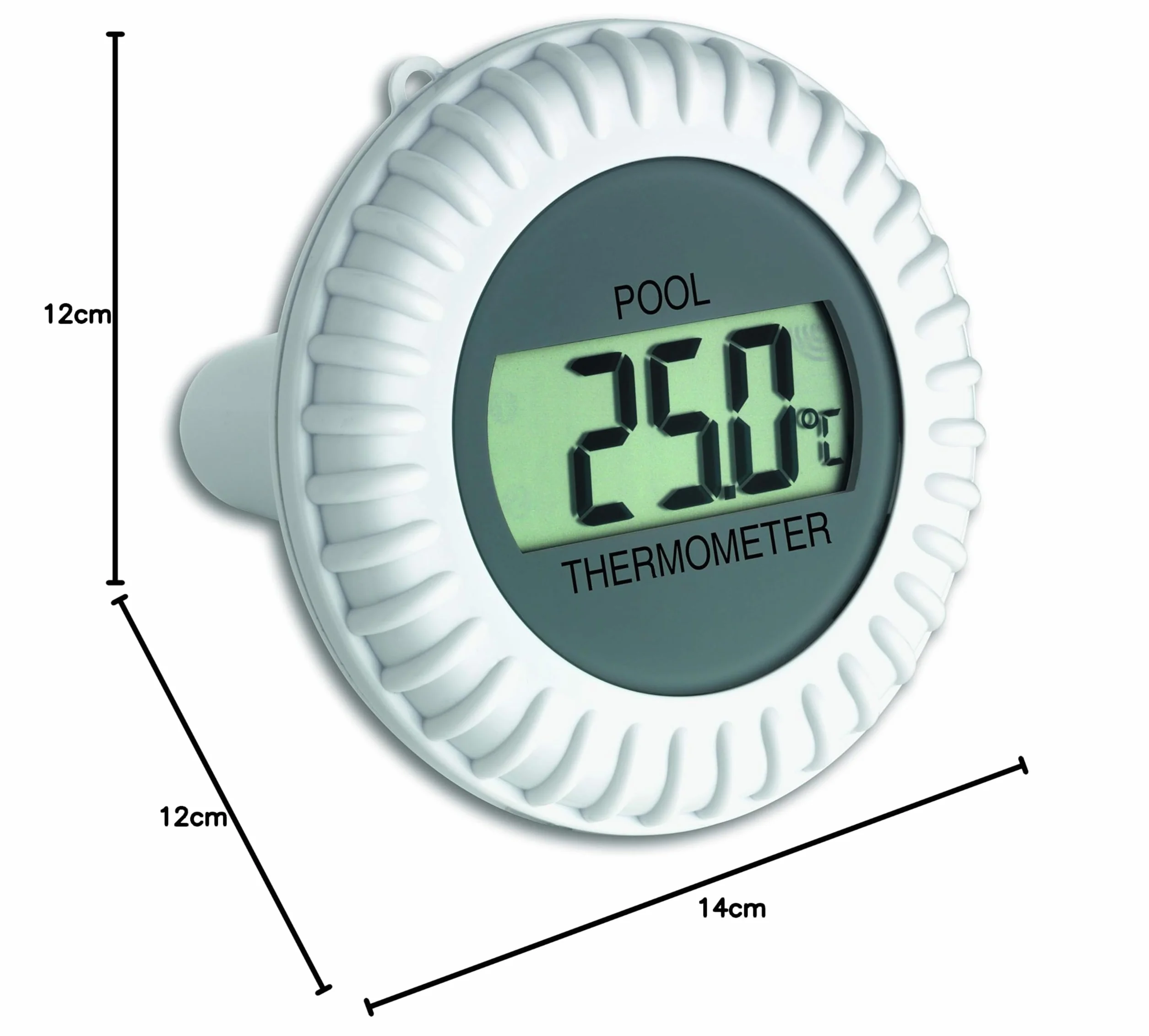 TFA Dostmann Émetteur Piscine avec écran 30.3199.IT pour Stations Radio TFA 30.3060 | 30.3039 | 30.3053 pour bassins, piscines et piscines Blanc/Gris